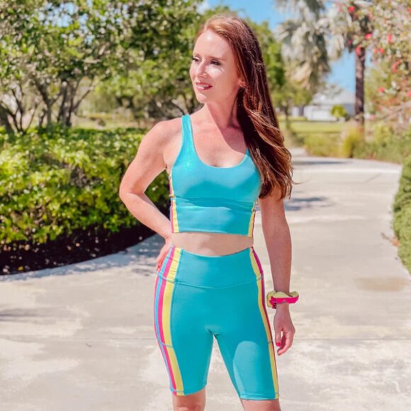 Crowned Athletics Pants - Barbara Girl Biker Shorts - Blue